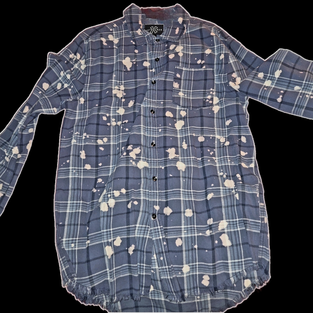 Stylish Blue and White Plaid Men's Shirt